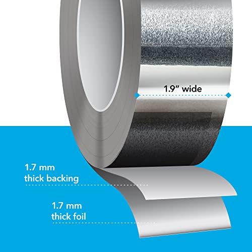 Impresa - Fita de alumínio para selar e remendar HVAC quente e frio, dutos, tubos - isolamento em casa e comercial - 1,9 polegadas