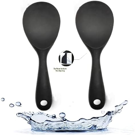 ArmRouns Silicone Rice Paddle Spoon 2pcs, cozinha não resistente ao calor do bastão trabalha para arroz, purê de batata.