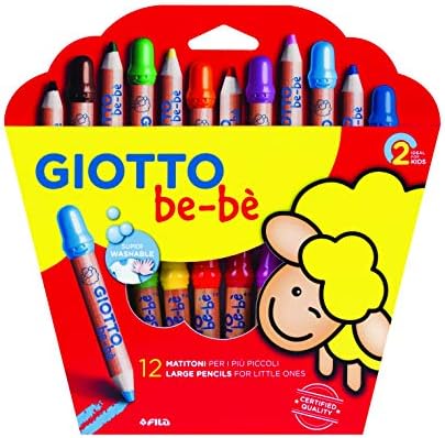 Giotto be ser super grande lápis de cor gigante 12 pcs com amostras de lápis grandes