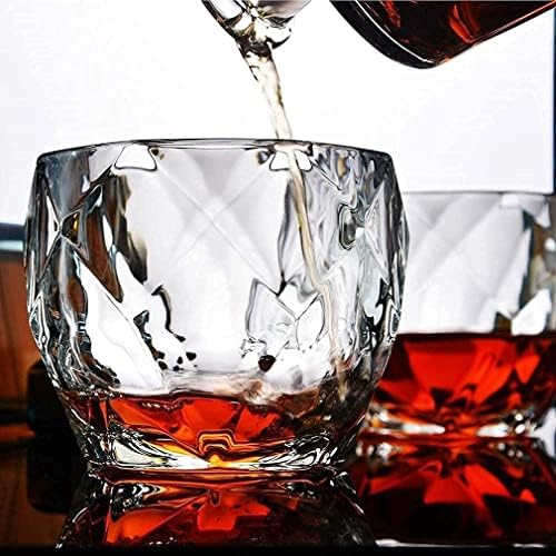 YJalbb Crystal Whisky óculos, copos escoceses premium, copos de bourbon para coquetéis, estilo de bebida à moda antiga de rock,