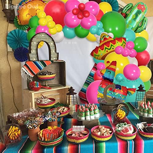 154 PCS México Fiesta Balão Arco Garland Kit Decorações de festa Cactus llama alumínio Decorações de festas de festa Cinco de Mayo Sombro Taco