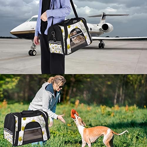 Composição de portador de animais de estimação de margaridas transportadoras de viagem de animais de estimação para gatos,
