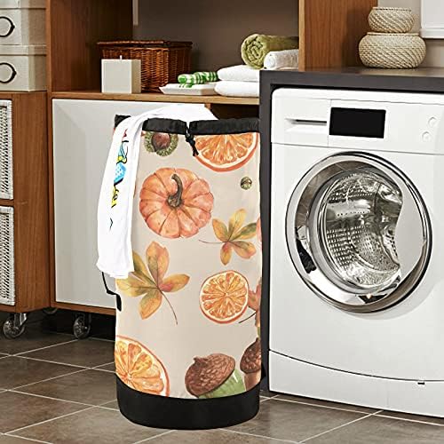 Saco de lavanderia de outono de abanquetes de outono com alças de ombro de lavanderia Backpack Bolsa Fechamento de Custring Drenato para Lavagem para Lavanderia