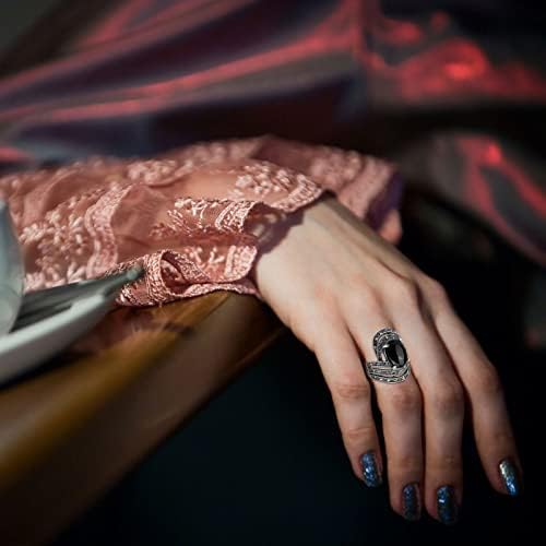 Casamento boho anel grande cedimento de pedra antiga anéis de cristal étnico para mulheres jóias noiva anéis vintage