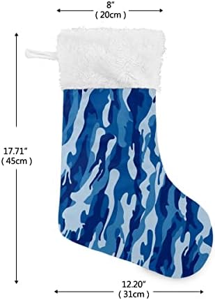 Meias de natal uniforme marinho uniforme camuflage padrão de pelúcia branca manguito mercerizado férias de veludo férias personalizadas telas de Natal grande decoração de festa 17.71