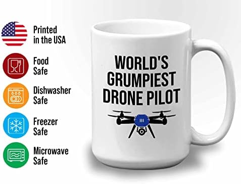 Bubble abraça Drone Pilot Coffee Caneca 15oz White - Drone mais mal -humorado do mundo - Drone Funny Drone Pilot Toy Plane