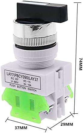 MGTCAR Lay37 Chave rotativo 22mm 2/3 Posição botão rotativo 1No/1nc e 2No interruptor rotativo DPST interruptor de travamento 660V UI 10A Ith