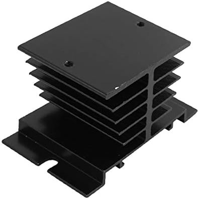 X-Dree Black Aluminium Collel Shelf para relé sólido 80mm x 49mm x 49mm (estante de enfriário del disipador de calor de aluminio negro para relé sólido 80 mm x 49 mm x 49 mm