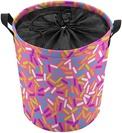 Bolsas de lavanderia redondos coloridas para cestas de armazenamento de cesto impermeável com alças e tampa de fechamento
