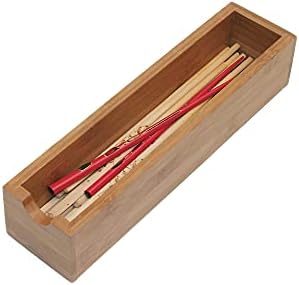 LIPPER International 8182S Caixa de gavetas de empilhamento de madeira de bambu, 3 x 12