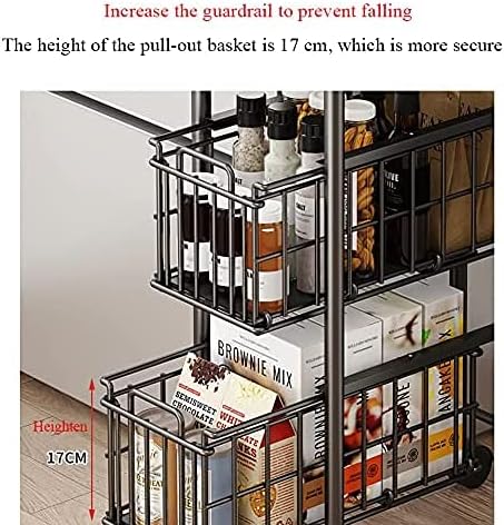 Rack de armazenamento de 5 camadas, tipo de gaveta Design de microondas Design Design de cesta deslizante para cozinha, banheiro, sala de estar, organizador de rack de especiarias no andar de cima