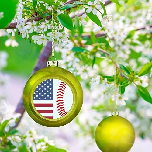 Bandeira de bandeira dos EUA Lace Bola de Natal Bola pendurada Ornamentos Xams Decoração de árvores para festa de férias