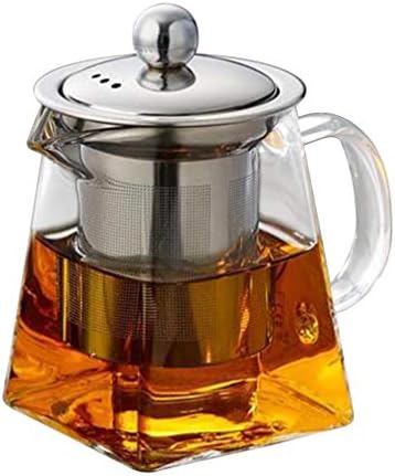 Luxhiny Tea Kettle Tea Kettle 350ml Bule de vidro transparente com chaleira de chá de fogão de aço inoxidável infusador com filtro Flower Buepot Water Tea Maker para folhas soltas e chá de chá com chá de chá