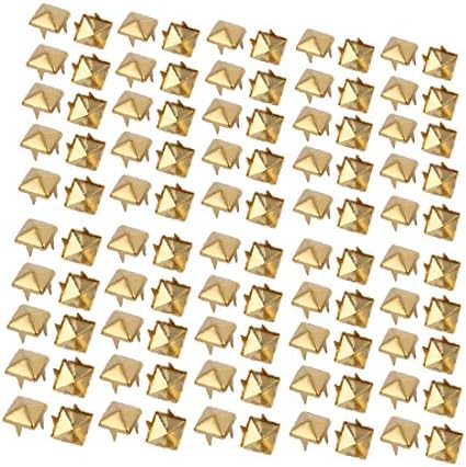 X-Dree 100pcs 7mm de papel quadrado Brad Gold Tone para scrapbooking DIY Craft (100 unids 7 mm en formra de papel Brad Gold Tone para Scrapbooking Diy Craft