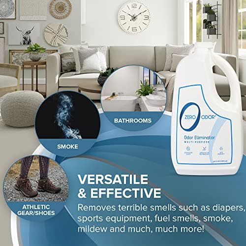 Odor zero- odor multiuso eliminador- eliminar odor de ar e superfície- tecnologia patenteada melhor para banheiro, cozinha, tecidos,
