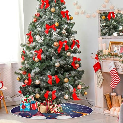 Decoração da saia da árvore de Natal de Alaza, pequena saia de mini -árvore Ornamento de 35,4 polegadas com gnomos de Natal para