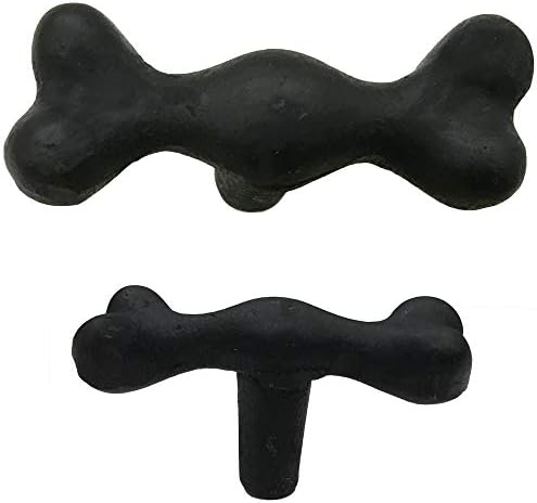 2 - osso de cachorro - BB -183 - maçaneta do gabinete - para portão, gaveta, gabinete - acabamento preto para design de interiores