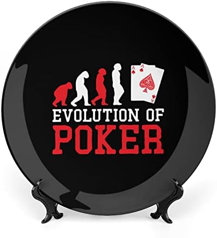 Placa decorativa da evolução da evolução do poker vintage com dibe stand Plate Presente Decoração de casa