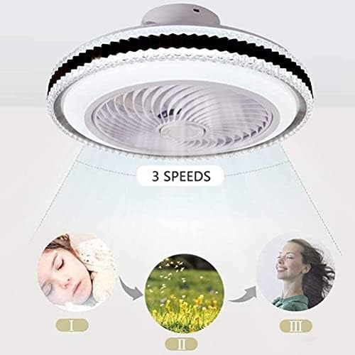 Factory Hot Selling Saling 50cm Modern Luxuado Fan de teto de cristal com lâmpada de lâmpada LED Fã de teto silencioso com