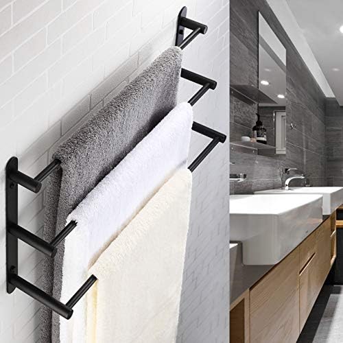 KES 3 camadas Toalha de banho Barra de toalha 24 polegadas Aço inoxidável Toalha de toalha Rack Montagem de parede, acabamento