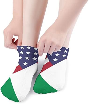 Itália Americana Bandeira 5 Pares Meias tornozelos de baixo corte leve meias respiráveis ​​de meias de tripulação meias sem show para