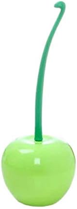 Escova de vaso sanitário em forma de cereja - pincel de vaso sanitário em pé - escova de maçã verde de banheiro doméstico