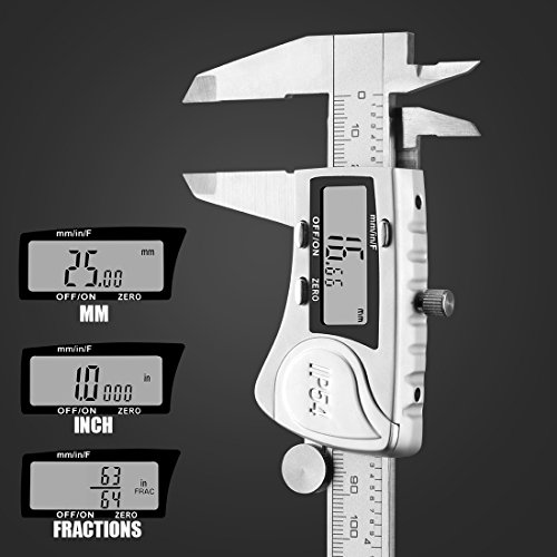 REXBETI Micrômetro digital e pinça digital, ferramentas profissionais de medição de polegadas/métricas de espessura