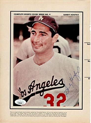 Sandy Koufax Bart Starr Autograph 8x11 Revista foto Dodgers JSA KK94268 - Revistas MLB autografadas