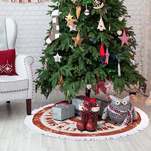 Saia da árvore de Natal, silhueta de cão de Natal de 30 tapete de Natal com borla, tapete da árvore de Natal da neve,