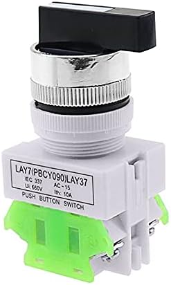 TPUOTI Lay37 Chave rotativo 22mm 2/3 Posição botão rotativo 1No/1nc e 2No interruptor rotativo DPST interruptor de travamento 660V