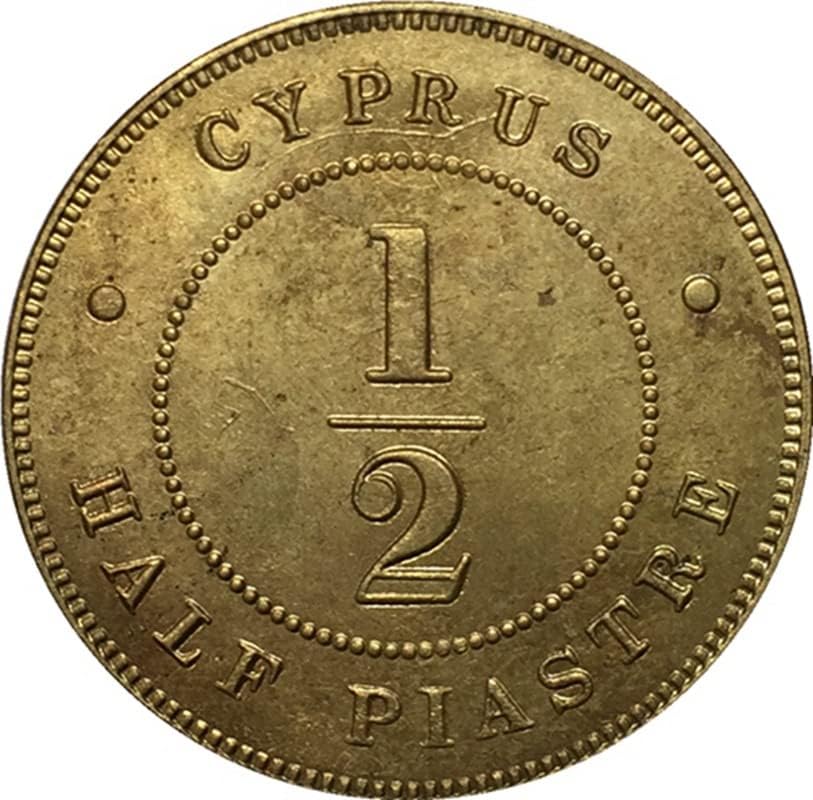 1887 moedas de Chipre feitas de artesanato antigo de latão coleção de moedas comemorativas