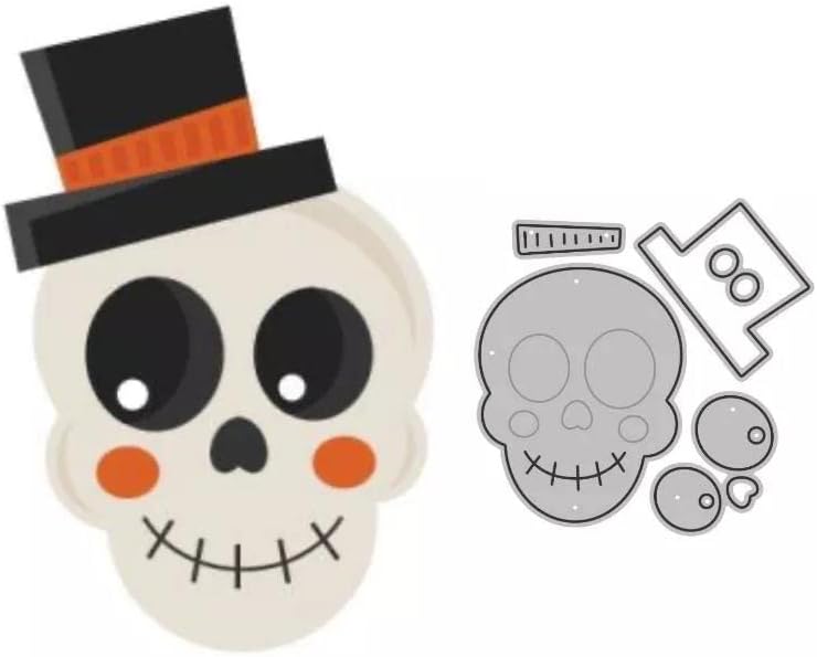 Halloween Skull & Hat Metal Die Cuts, Halloween Skull & Hat Metal Cutting Dies Cut Stencils Cartão de papel artesanato