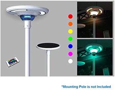 Luz LED de OVNI colorida de OVNI colorida com energia solar, até 1800 LM, perfil inteligente construído com controle