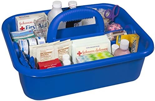 Akro-Mils 09185 Ferramenta de Tote de Plástico e Caddy de Limpeza de suprimentos com alça, azul