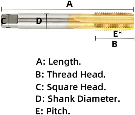 ACRETEEL METRIC M26 X 1,25 HSS TI com flauta reta Torneira, M26 x 1,25mm Máquina de rosca revestida de titânio Tap toque