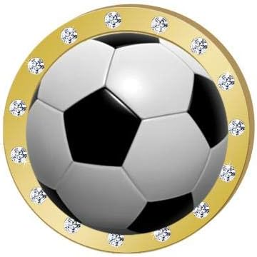 Crown Awards Soccerball Gold Rhinestone Pin, Gold Soccer Pins Prime