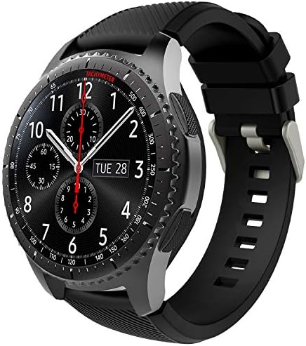 Timovo Banda Compatível com Samsung Gear S3 Frontier/Galaxy Watch 3 45mm, cinta de silicone macio S3 Classic/Watch 46mm/Huawei