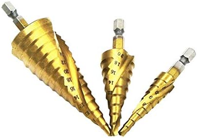 Ferramentas de perfuração de metal de etapa de etapa espiral Bits de perfuração de titânio 3-13/3-12/4-12/4-20/4-22/4-32mm Ferramentas de corte de tabela de cone de cones de aço carpintaria