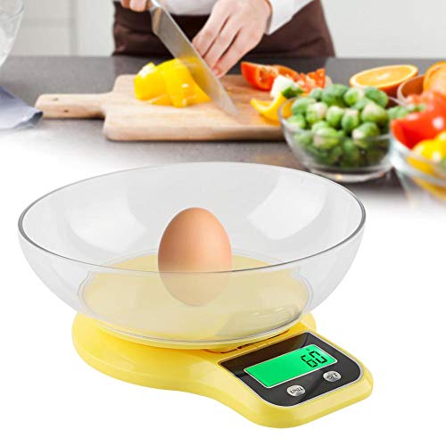 Escala de comida de cozinha, 5 kg/1g de cozinha digital grama onça lb para cozinhar e assar escala de peso multifuncional com