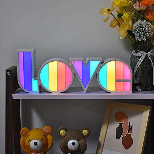 LUZES DE LOVO LED LED GUINDENG - Love Marquee Signs Lamp Battery & USB Power Love Letters Decoration for Home Kids Bedroom Bursery,