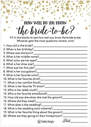 25 preto e ouro quão bem você conhece o chuveiro de casamento de noiva ou um jogo de despedida de solteira, quem sabe o melhor, o noivo? Casais Adivinhando o conjunto de perguntas do pacote de cartões, engajamento impresso