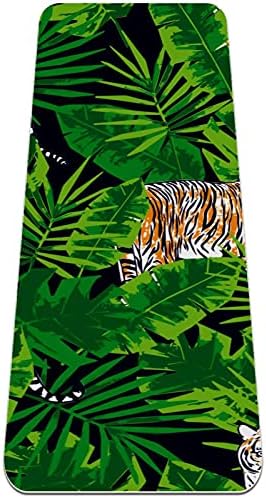 Mat de ioga extra grosso de 6 mm, tigre de tigre tropical impressão ecológica TPE TECRESSTS PILATES MAT COM ioga, treino, fitness