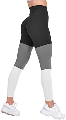 RRHSS Feminino de cintura alta ioga Leggings Controle ativo de roupas de retalhos de retalhos de colorido Esportes de corrida