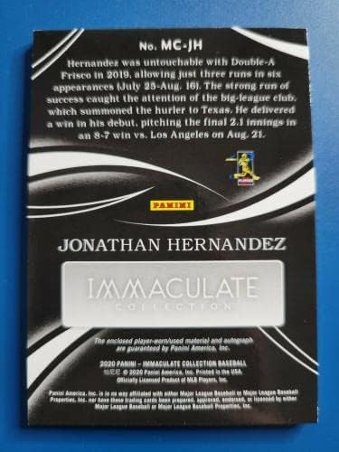 Jonathan Hernandez 2020 Coleção Imaculada Monochrome Auto JSY D 39/49 - Jerseys autografadas da MLB
