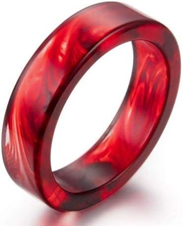 T-Jewelry 6mm azul/roxo/tinta vermelha Padrão de esmalte Ring Men Mulheres Mulheres alia de casamento SZ 6-10