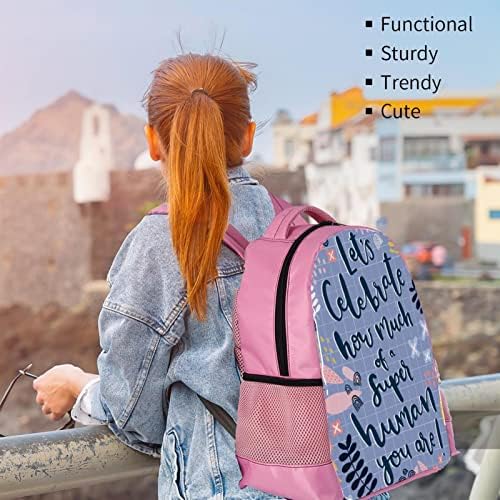 Mochila de viagem VBFOFBV para mulheres, caminhada de mochila ao ar livre esportes mochila casual Daypack, Flor de texto fofo roxo