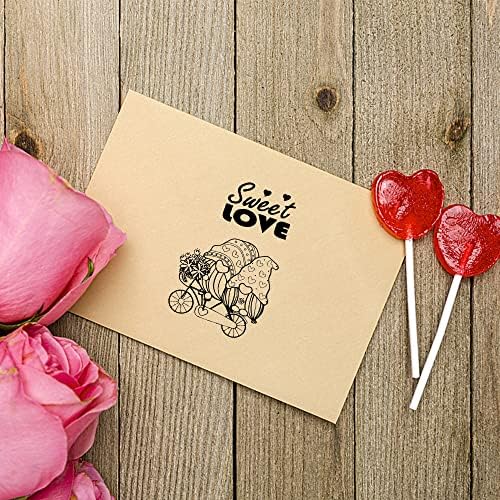 Dia dos Namorados Carimbos Clear para fabricação de cartas, Valentines Bike Love Words Stamps Valentine Gnome Dwarf Carimbos