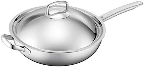 Shypt aço inoxidável wok sem óleo fumaça panela de cozinha sem revestimento não bastão panela a gás panela doméstico