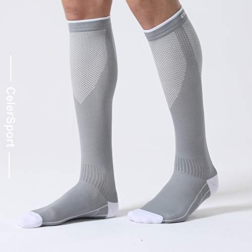 CS CELERSPORT 3 pares de meias de compressão para homens e mulheres de 20 a 30 mmhg meias de suporte