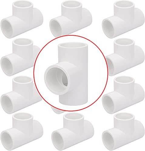 12 pacote 1 Tee 3 Vias PVC Pipe Achattings Connector, Móveis Build Grade Sch40 PVC Cotonete encaixe de tubo para compilação PVC Furniture